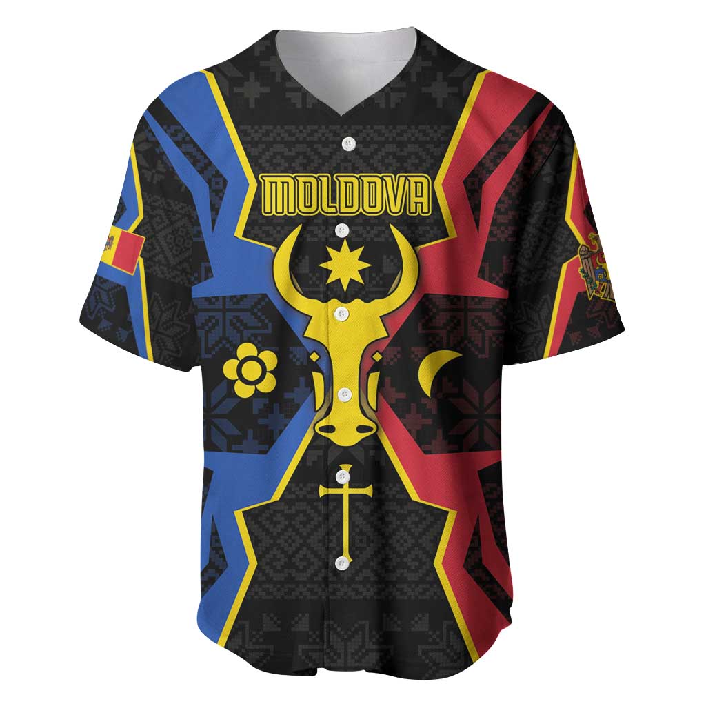 Personalized Moldova Baseball Jersey The Aurochs Symbol With Patterns - Wonder Print Shop