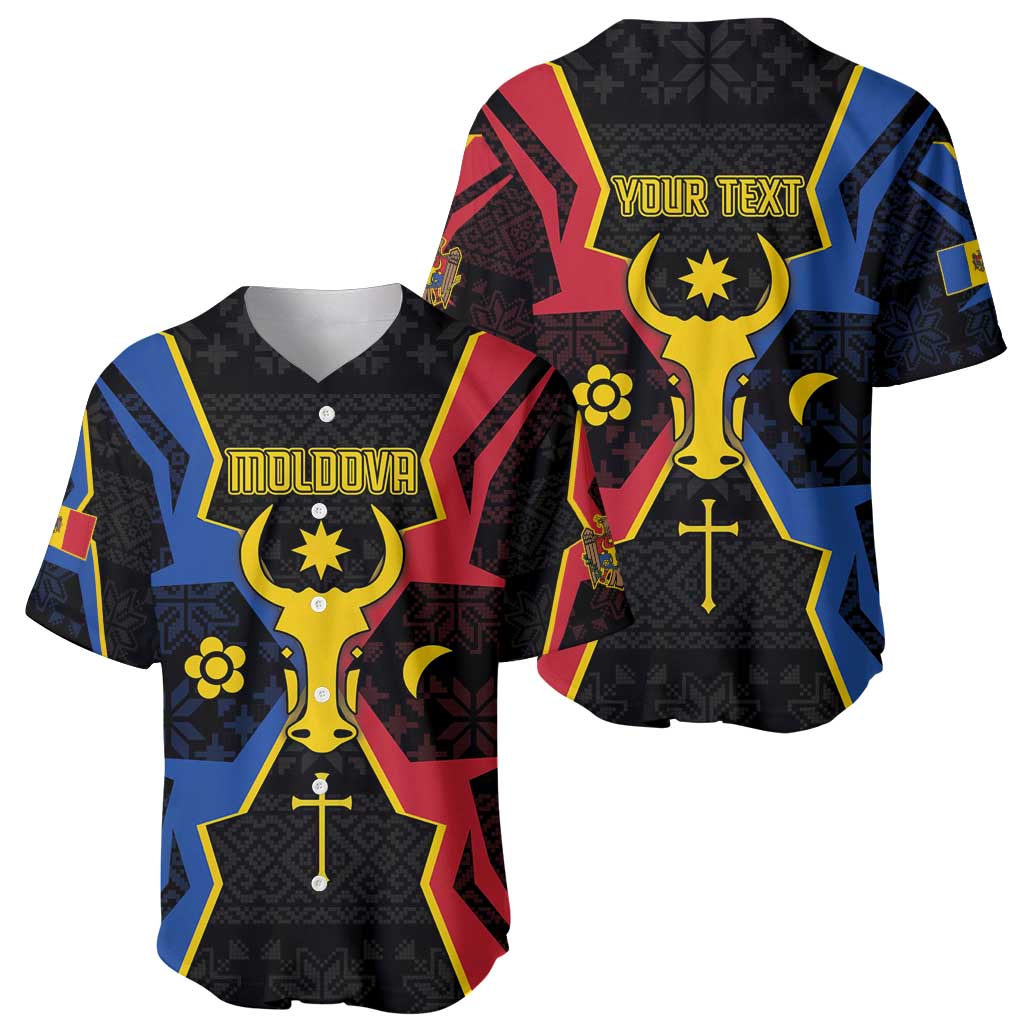 Personalized Moldova Baseball Jersey The Aurochs Symbol With Patterns - Wonder Print Shop