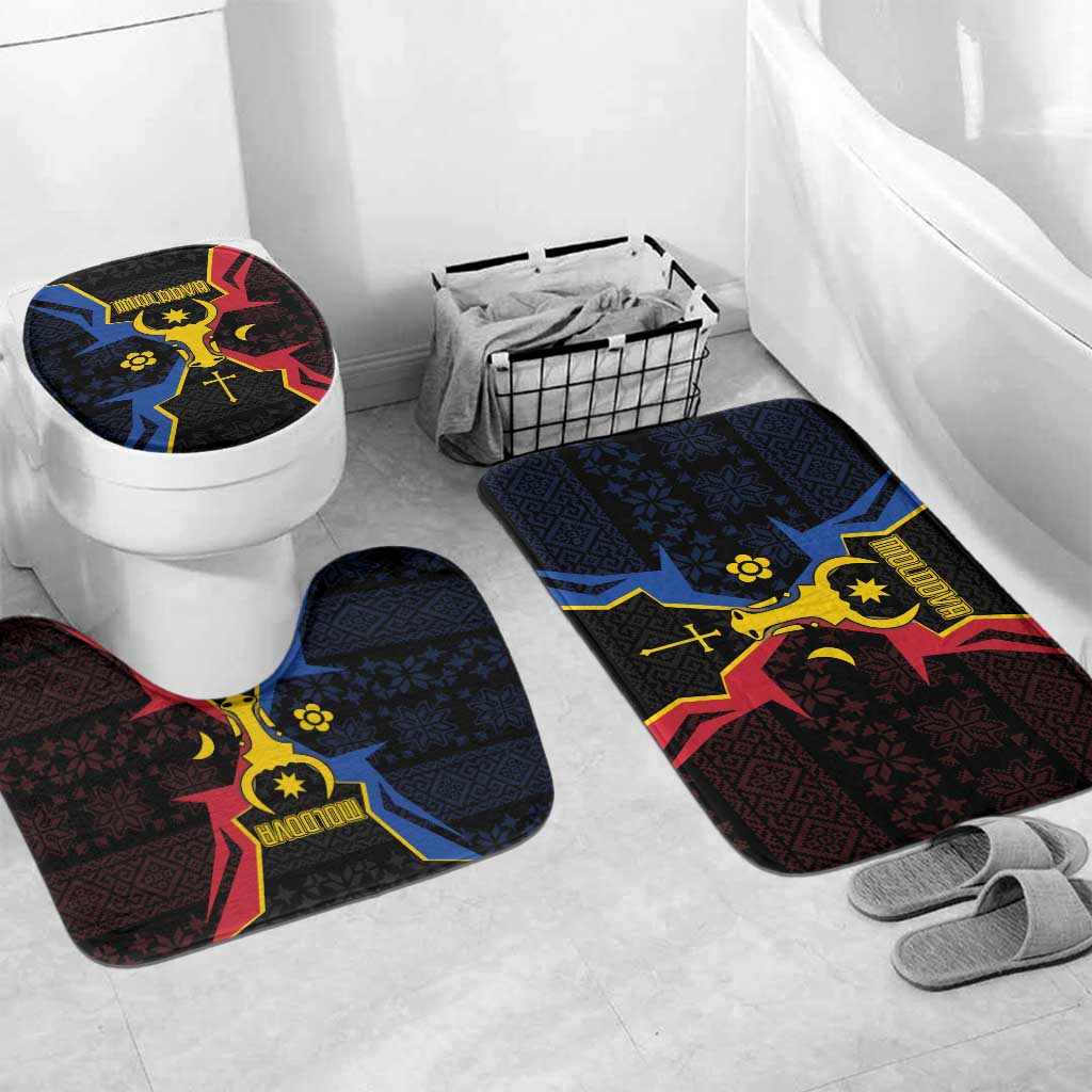 Moldova Bathroom Set The Aurochs Symbol With Patterns - Wonder Print Shop