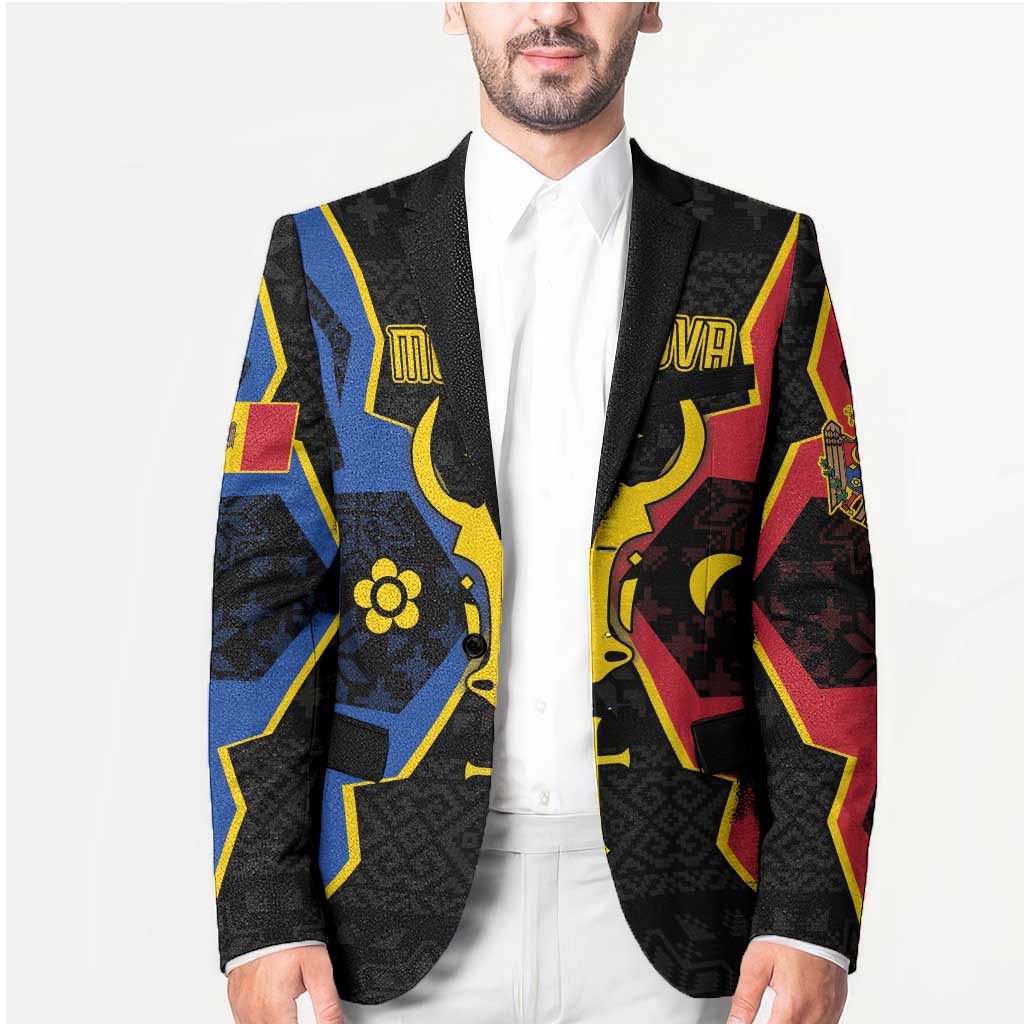 Personalized Moldova Blazer The Aurochs Symbol With Patterns - Wonder Print Shop