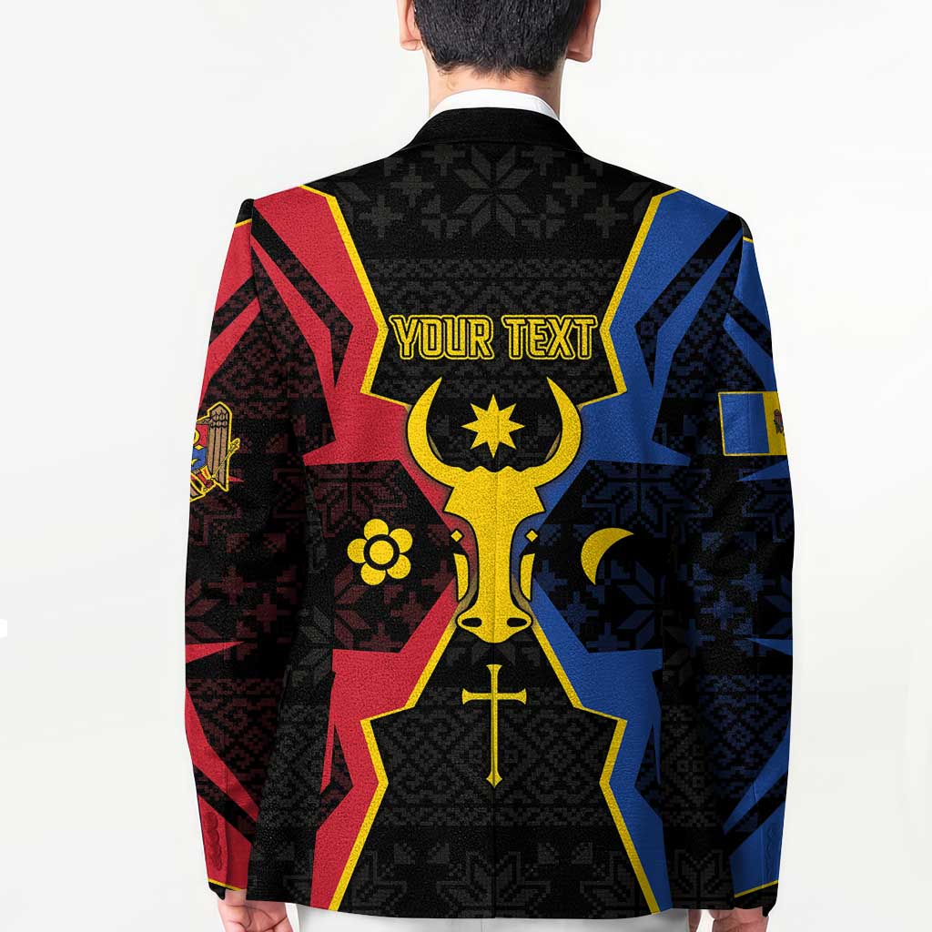 Personalized Moldova Blazer The Aurochs Symbol With Patterns - Wonder Print Shop
