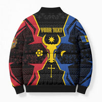 Personalized Moldova Bomber Puffer Jacket The Aurochs Symbol With Patterns - Wonder Print Shop