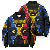 Personalized Moldova Bomber Puffer Jacket The Aurochs Symbol With Patterns - Wonder Print Shop