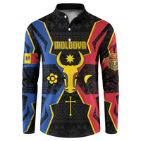 Personalized Moldova Button Sweatshirt The Aurochs Symbol With Patterns - Wonder Print Shop
