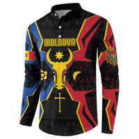 Personalized Moldova Button Sweatshirt The Aurochs Symbol With Patterns - Wonder Print Shop