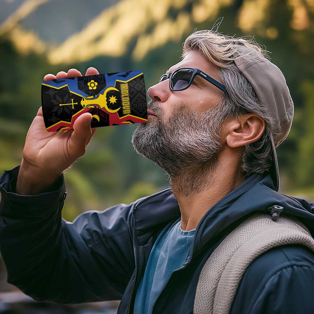 Personalized Moldova 4 in 1 Can Cooler Tumbler The Aurochs Symbol With Patterns - Wonder Print Shop