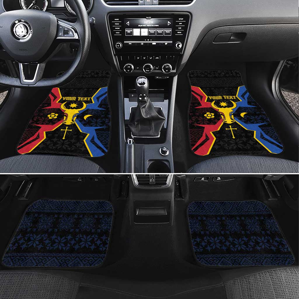 Moldova Car Mats The Aurochs Symbol With Patterns - Wonder Print Shop