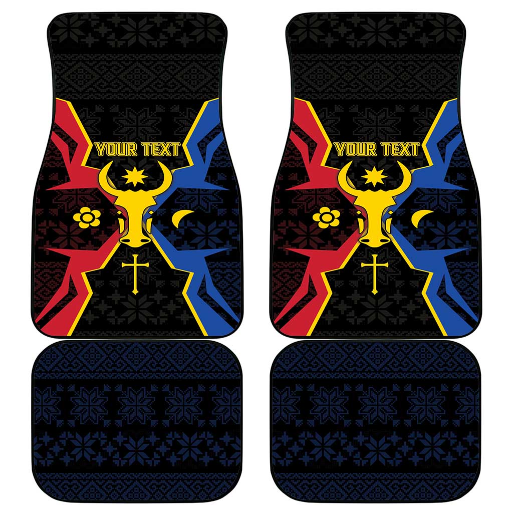 Moldova Car Mats The Aurochs Symbol With Patterns - Wonder Print Shop