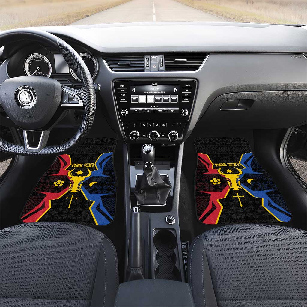 Moldova Car Mats The Aurochs Symbol With Patterns - Wonder Print Shop