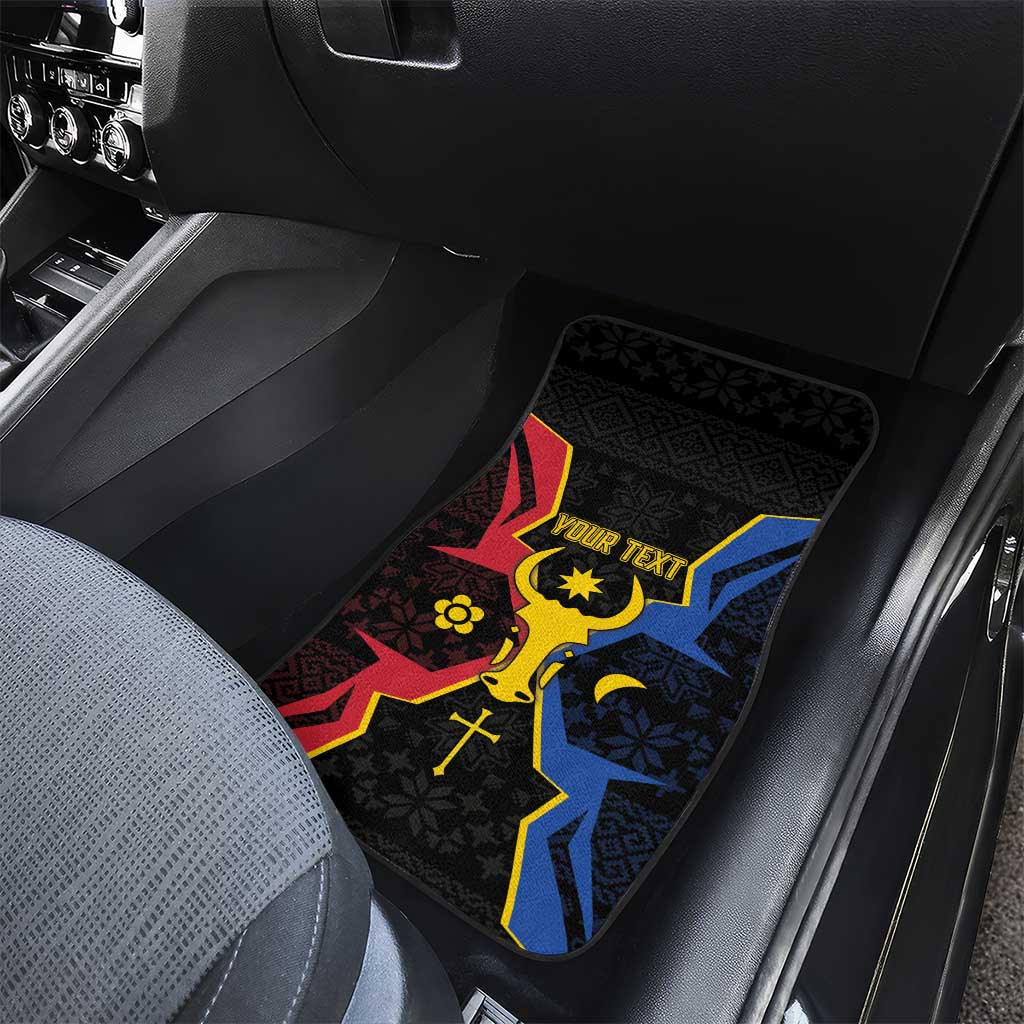 Moldova Car Mats The Aurochs Symbol With Patterns - Wonder Print Shop