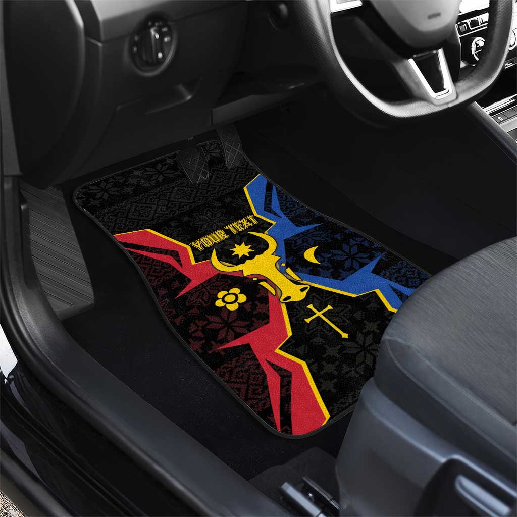 Moldova Car Mats The Aurochs Symbol With Patterns - Wonder Print Shop