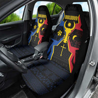 Moldova Car Seat Cover The Aurochs Symbol With Patterns - Wonder Print Shop
