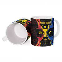 Personalized Moldova Ceramic Mug The Aurochs Symbol With Patterns - Wonder Print Shop