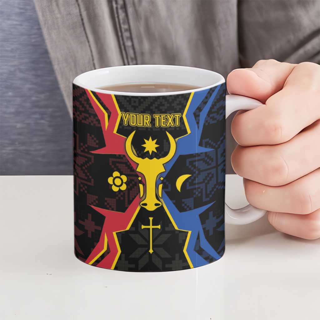 Personalized Moldova Ceramic Mug The Aurochs Symbol With Patterns - Wonder Print Shop
