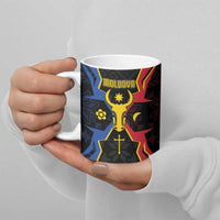 Personalized Moldova Ceramic Mug The Aurochs Symbol With Patterns - Wonder Print Shop