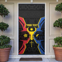 Moldova Door Cover The Aurochs Symbol With Patterns - Wonder Print Shop