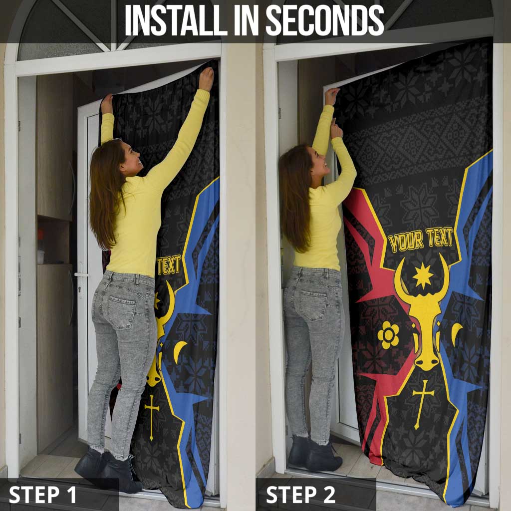 Moldova Door Cover The Aurochs Symbol With Patterns - Wonder Print Shop