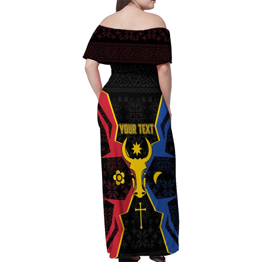 Personalized Moldova Family Matching Off Shoulder Maxi Dress and Hawaiian Shirt The Aurochs Symbol With Patterns - Wonder Print Shop