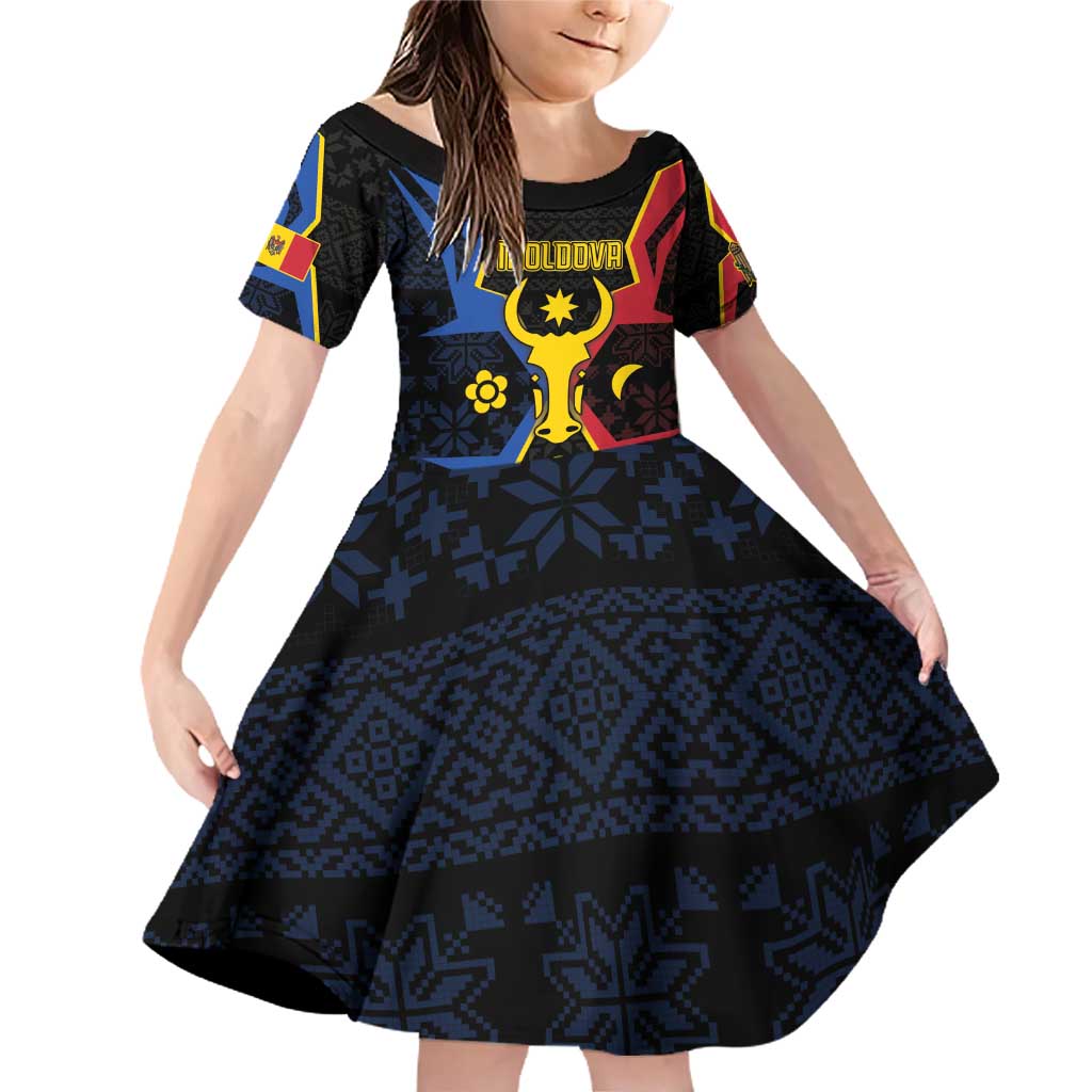 Personalized Moldova Family Matching Off Shoulder Short Dress and Hawaiian Shirt The Aurochs Symbol With Patterns - Wonder Print Shop