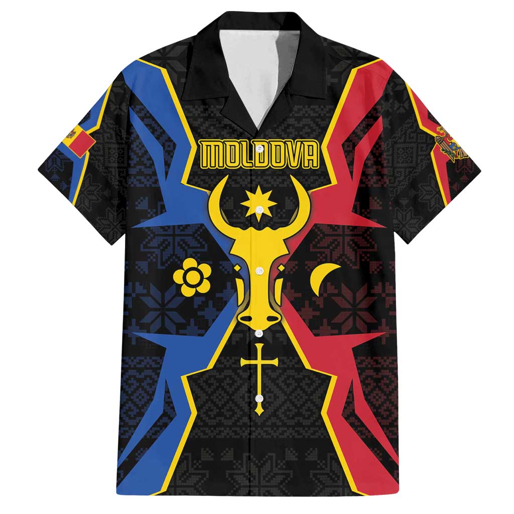 Personalized Moldova Family Matching Off Shoulder Short Dress and Hawaiian Shirt The Aurochs Symbol With Patterns - Wonder Print Shop