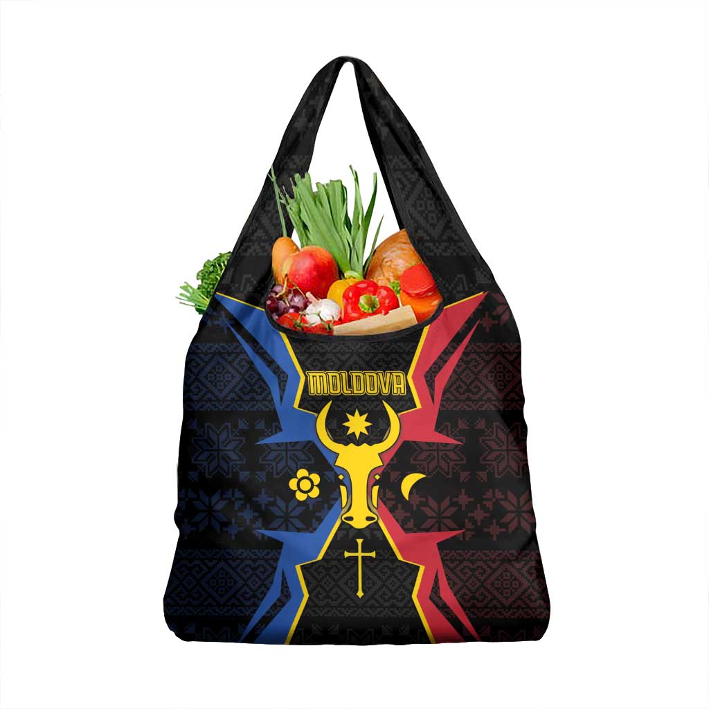 Moldova Grocery Bag The Aurochs Symbol With Patterns - Wonder Print Shop