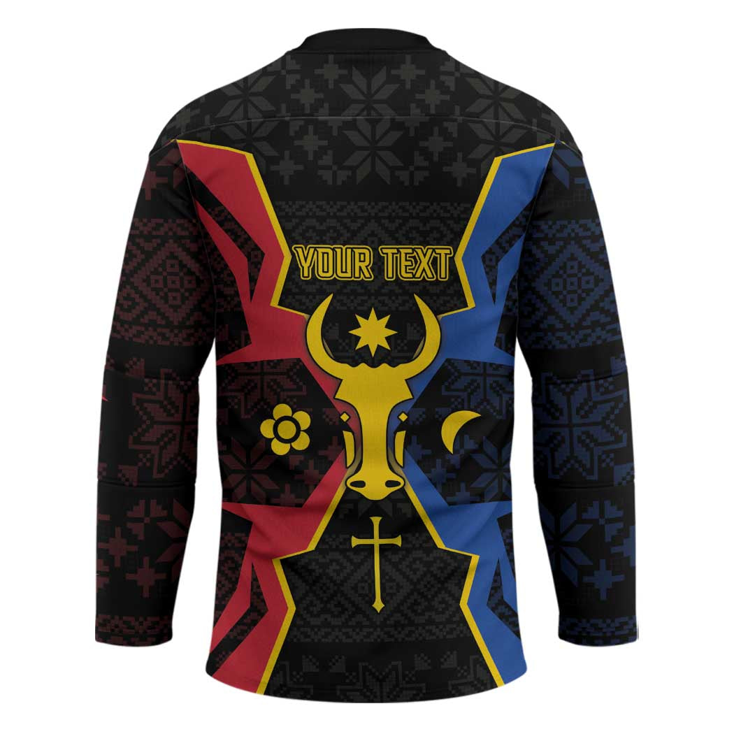 Personalized Moldova Hockey Jersey The Aurochs Symbol With Patterns - Wonder Print Shop