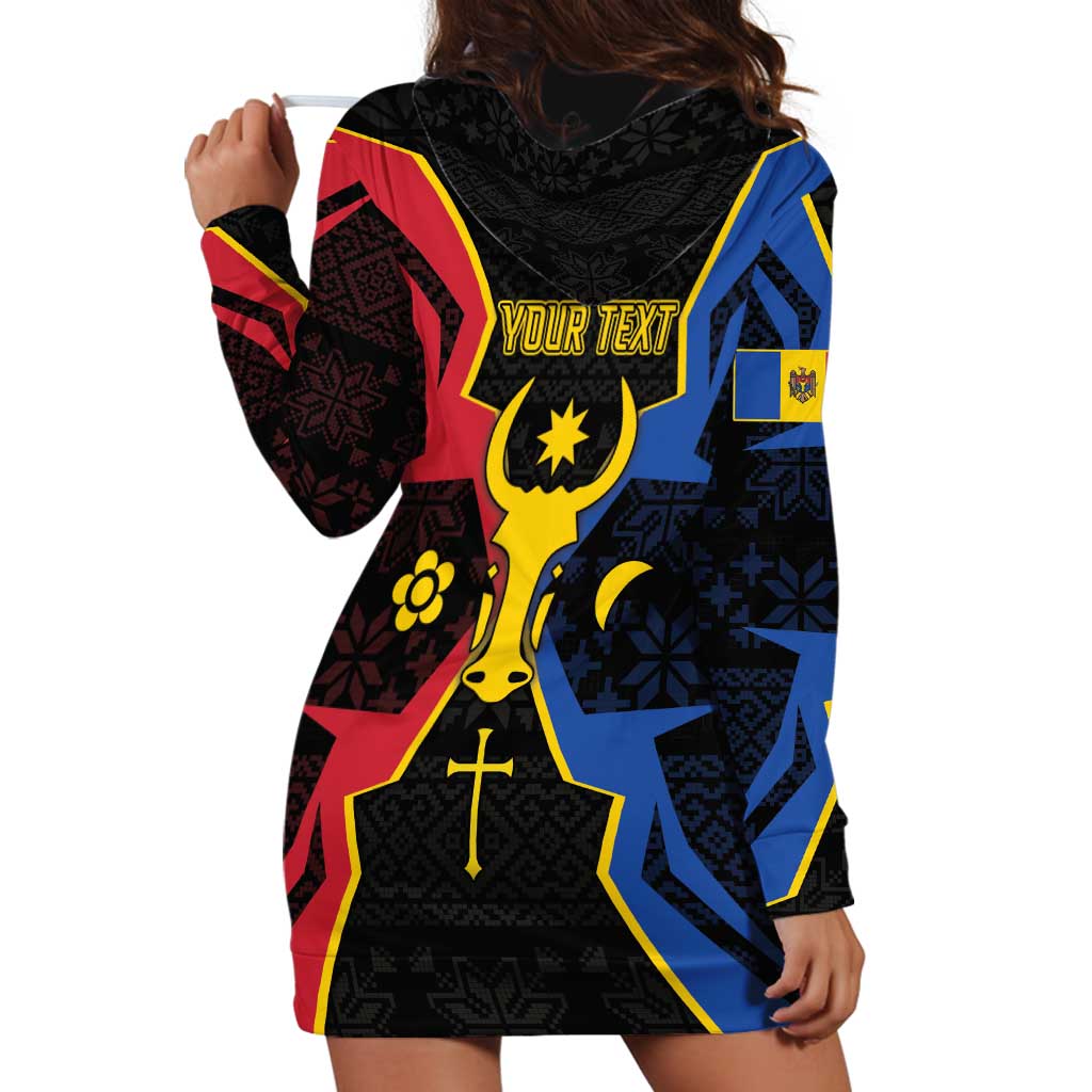 Personalized Moldova Hoodie Dress The Aurochs Symbol With Patterns - Wonder Print Shop