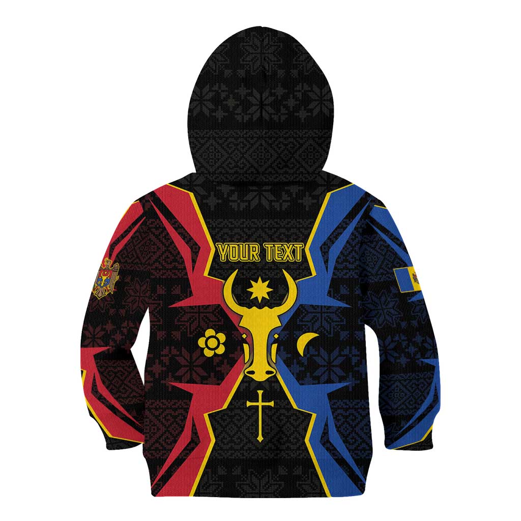 Personalized Moldova Kid Hoodie The Aurochs Symbol With Patterns - Wonder Print Shop