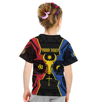 Personalized Moldova Kid T Shirt The Aurochs Symbol With Patterns - Wonder Print Shop