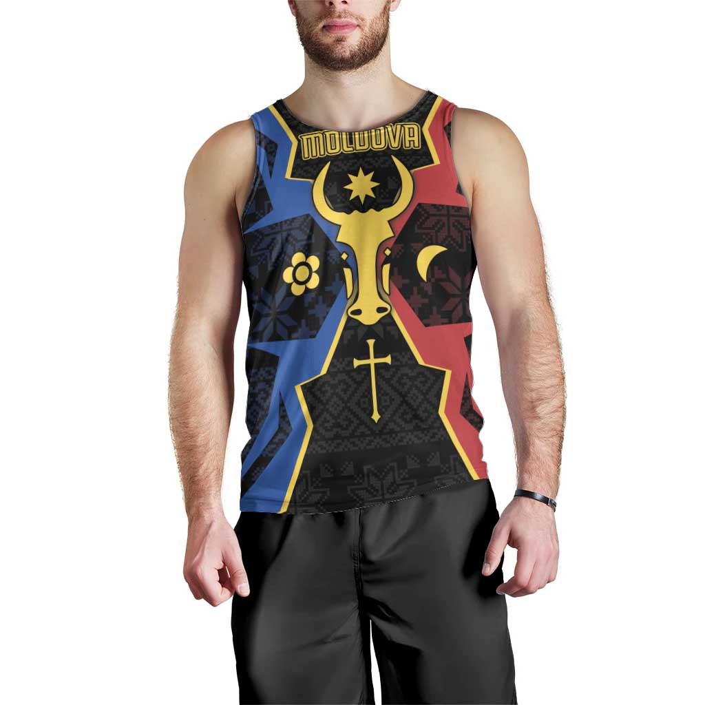 Personalized Moldova Men Tank Top The Aurochs Symbol With Patterns - Wonder Print Shop