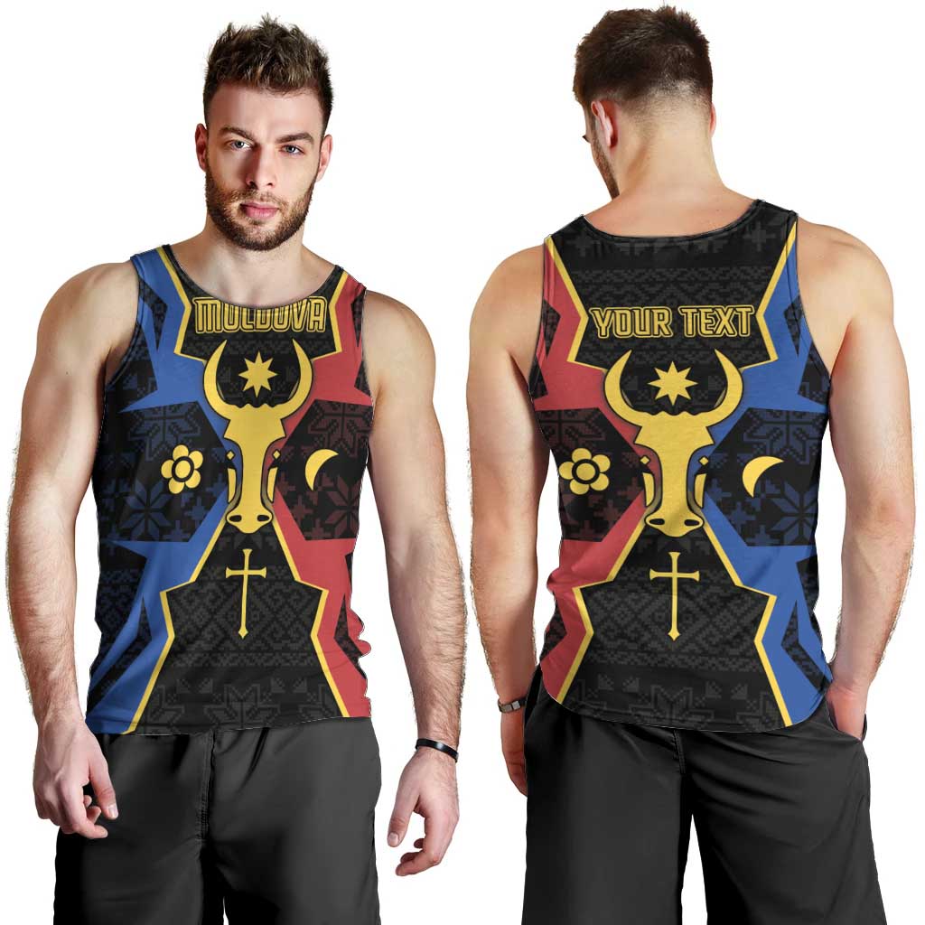 Personalized Moldova Men Tank Top The Aurochs Symbol With Patterns - Wonder Print Shop