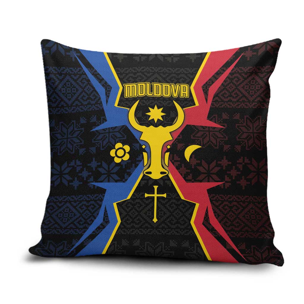 Moldova Pillow Cover The Aurochs Symbol With Patterns - Wonder Print Shop