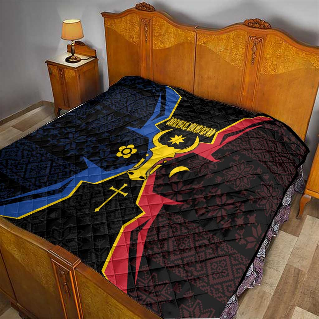 Moldova Quilt The Aurochs Symbol With Patterns - Wonder Print Shop