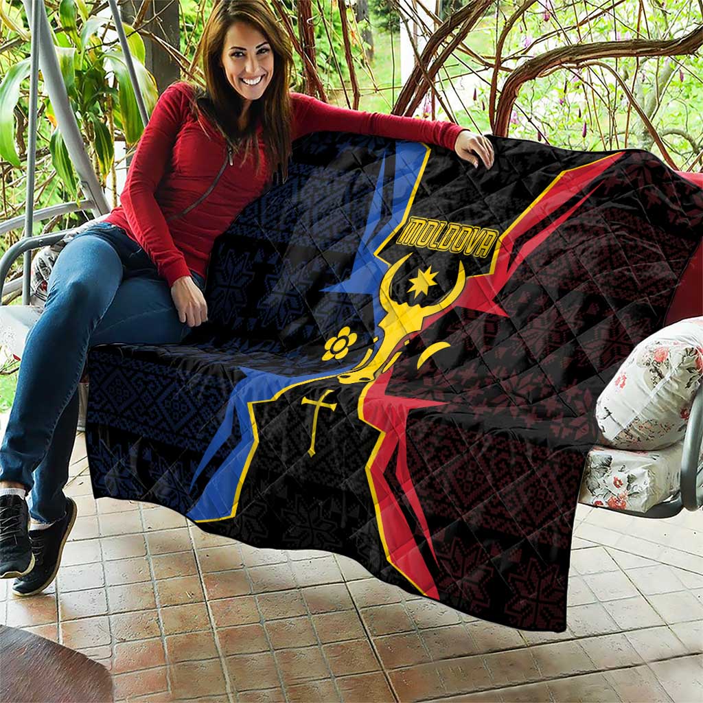 Moldova Quilt The Aurochs Symbol With Patterns - Wonder Print Shop