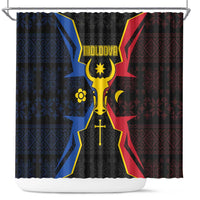 Moldova Shower Curtain The Aurochs Symbol With Patterns - Wonder Print Shop