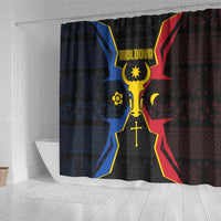 Moldova Shower Curtain The Aurochs Symbol With Patterns - Wonder Print Shop