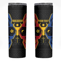 Personalized Moldova Skinny Tumbler The Aurochs Symbol With Patterns - Wonder Print Shop