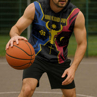 Personalized Moldova Sleeveless Hoodie The Aurochs Symbol With Patterns - Wonder Print Shop