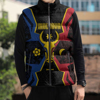 Personalized Moldova Sleeveless Puffer Jacket The Aurochs Symbol With Patterns - Wonder Print Shop