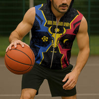 Personalized Moldova Sleeveless Zip Hoodie The Aurochs Symbol With Patterns - Wonder Print Shop