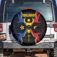 Moldova Spare Tire Cover The Aurochs Symbol With Patterns - Wonder Print Shop