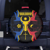 Moldova Spare Tire Cover The Aurochs Symbol With Patterns - Wonder Print Shop