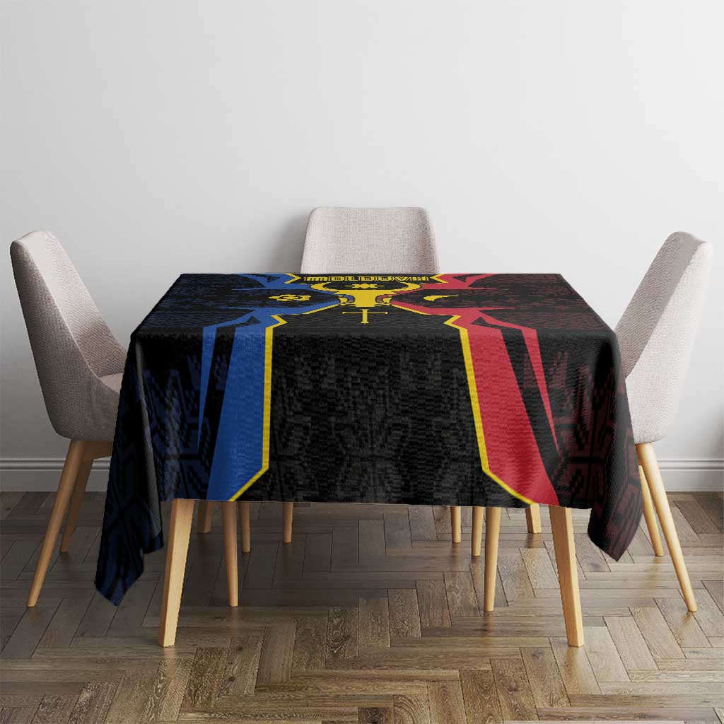 Moldova Tablecloth The Aurochs Symbol With Patterns - Wonder Print Shop