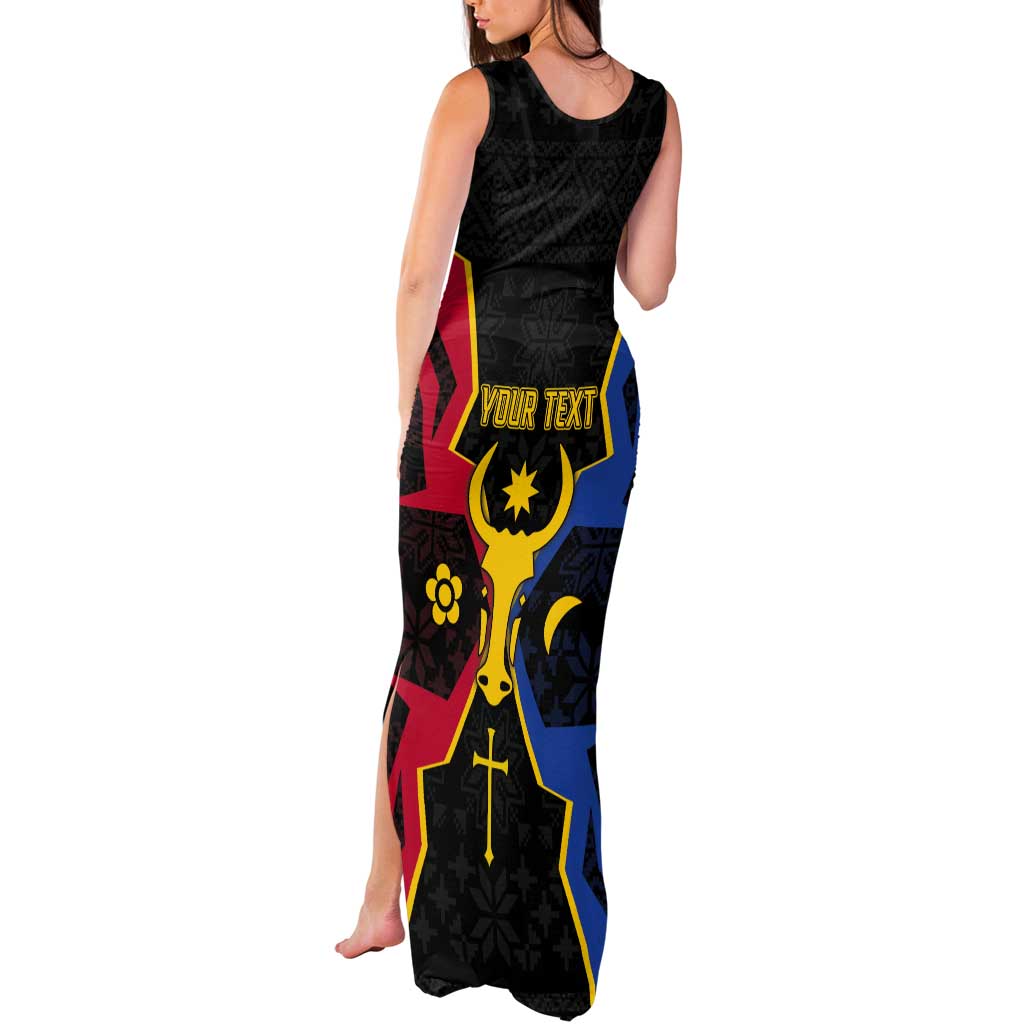Personalized Moldova Tank Maxi Dress The Aurochs Symbol With Patterns - Wonder Print Shop