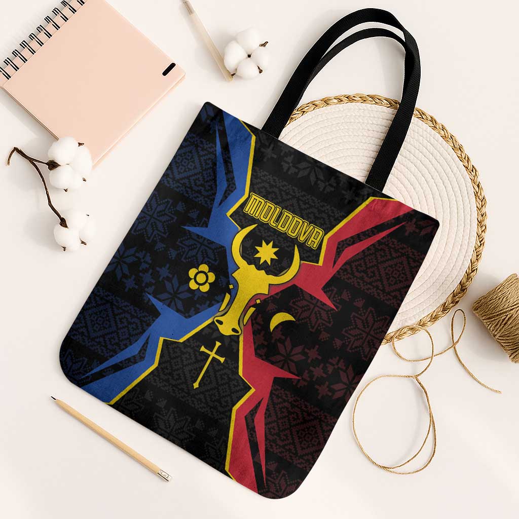 Moldova Tote Bag The Aurochs Symbol With Patterns - Wonder Print Shop