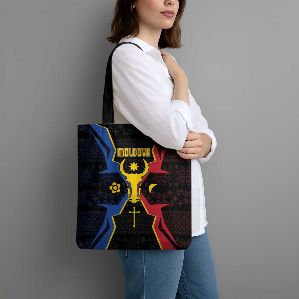 Moldova Tote Bag The Aurochs Symbol With Patterns - Wonder Print Shop