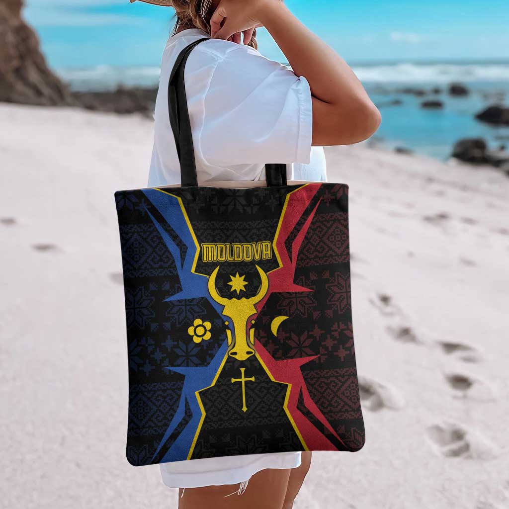 Moldova Tote Bag The Aurochs Symbol With Patterns - Wonder Print Shop