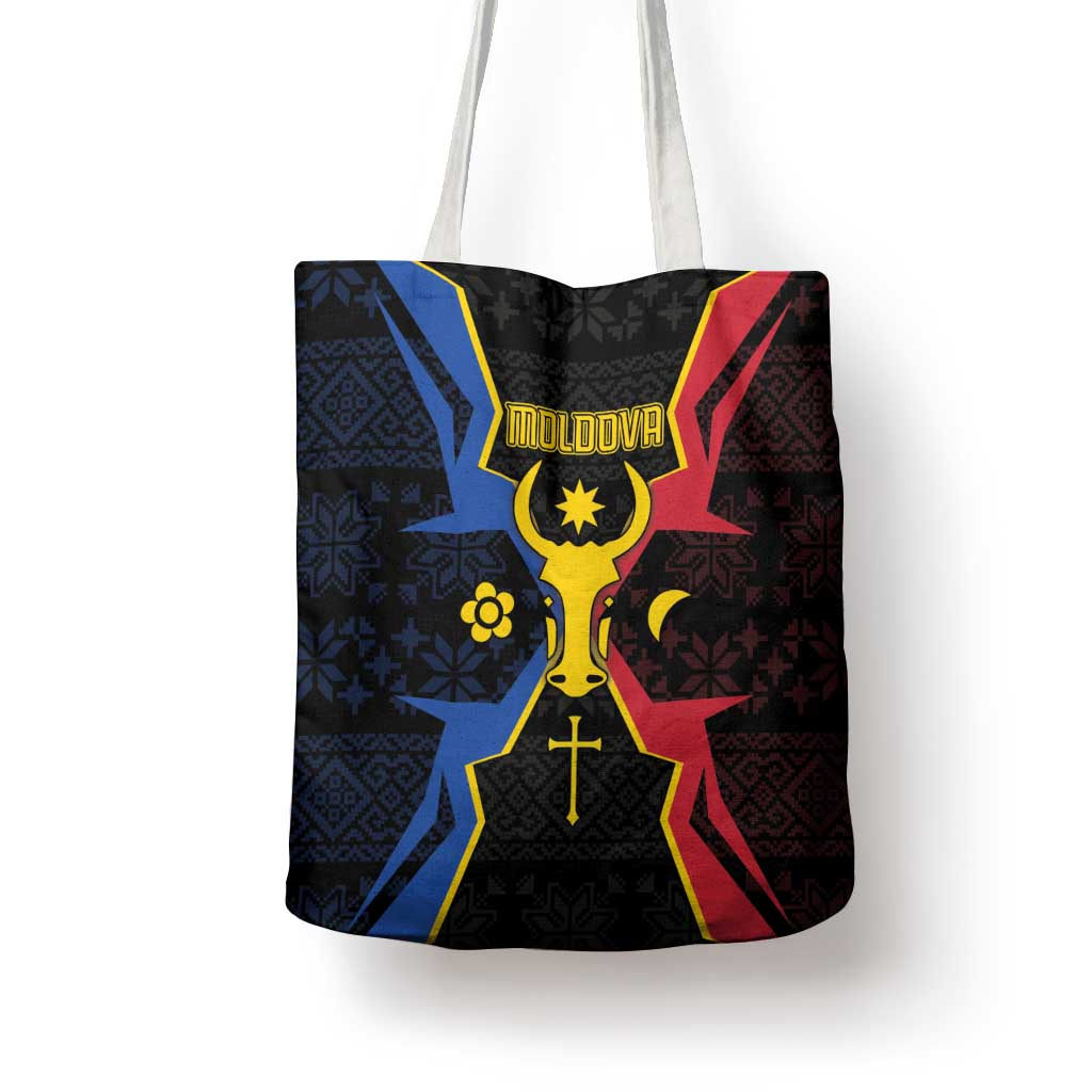 Moldova Tote Bag The Aurochs Symbol With Patterns - Wonder Print Shop
