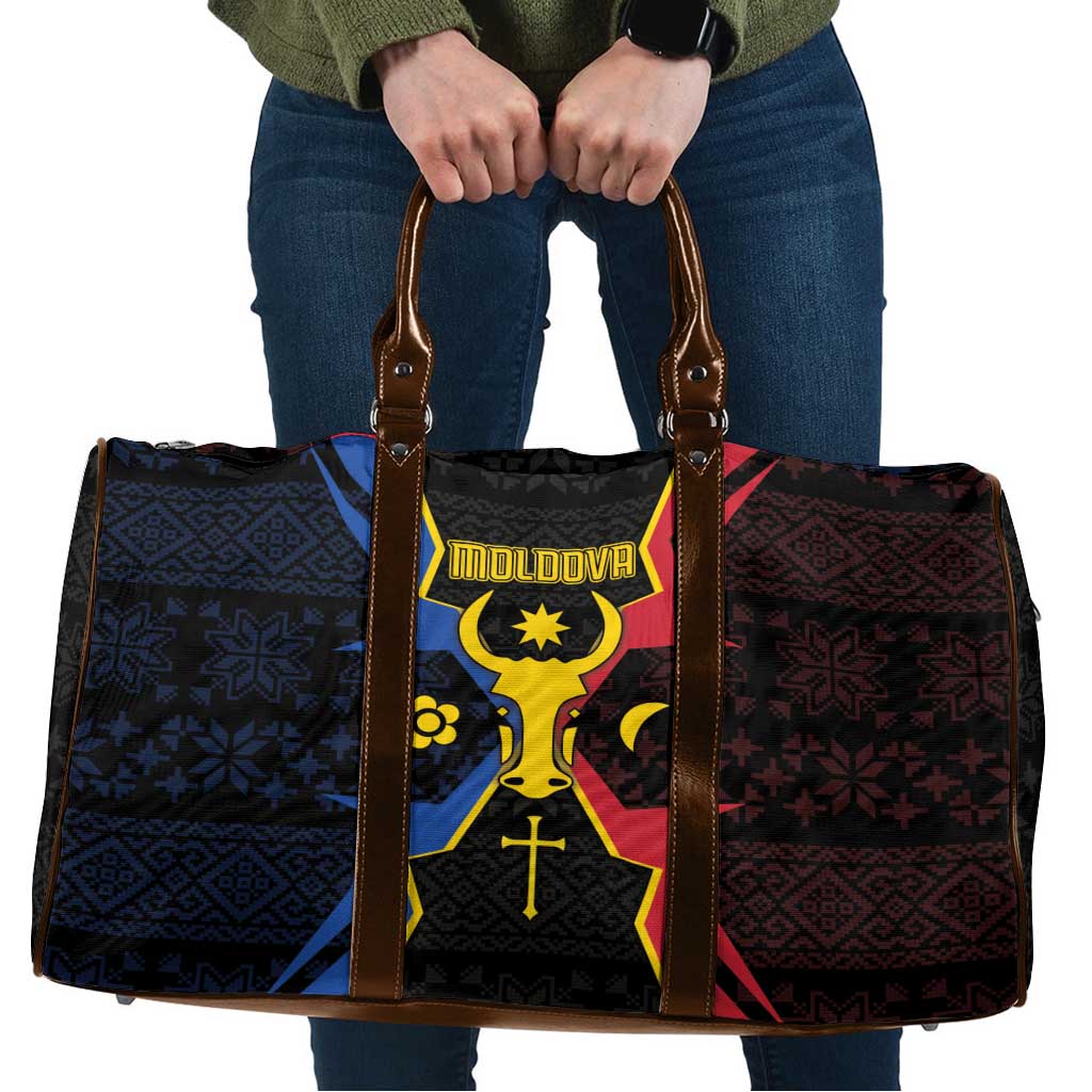 Moldova Travel Bag The Aurochs Symbol With Patterns - Wonder Print Shop