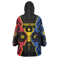 Personalized Moldova Wearable Blanket Hoodie The Aurochs Symbol With Patterns - Wonder Print Shop